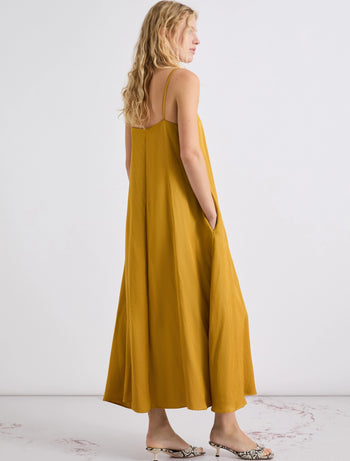 Slip dress Marella in gabardina di misto lino (MLL VOLIERA) - 3
