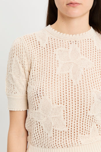 Maglia girocollo Marella in cotone punto rete con manica corta (Mod. MLLFUNGO) - 6