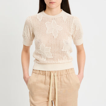 Maglia girocollo Marella in cotone punto rete con manica corta (Mod. MLLFUNGO) - 8