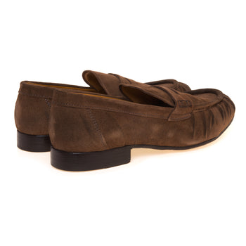 Mocassino penny pawelk's in camoscio con arricciature e suola in cuoio - 3