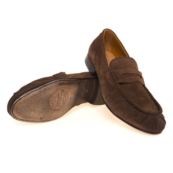 Mocassino penny pawelk's in camoscio con arricciature e suola in cuoio - 4