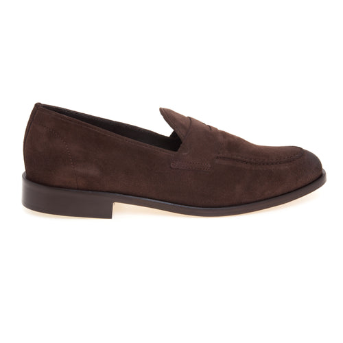 Mocassino penny Pawelk's in camoscio con suola in cuoio