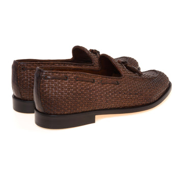Mocassino tassel Pawelk's in pelle intrecciata con suola in cuoio - 3