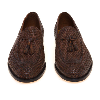 Mocassino tassel Pawelk's in pelle intrecciata con suola in cuoio - 5