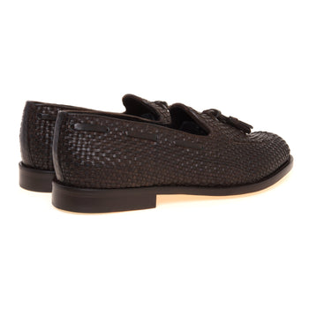 Mocassino tassel Pawelk's in pelle intrecciata con suola in cuoio - 3