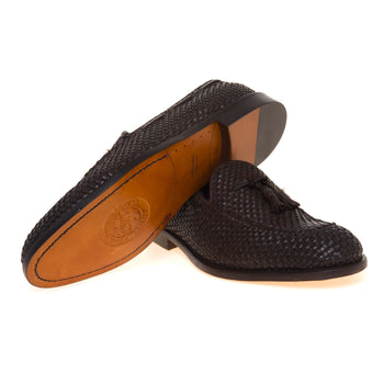 Mocassino tassel Pawelk's in pelle intrecciata con suola in cuoio - 4