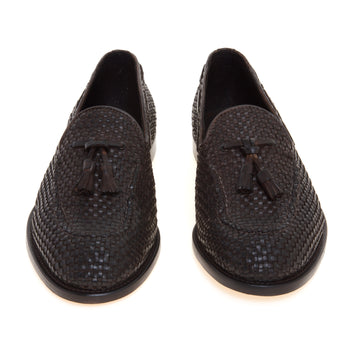 Mocassino tassel Pawelk's in pelle intrecciata con suola in cuoio - 5