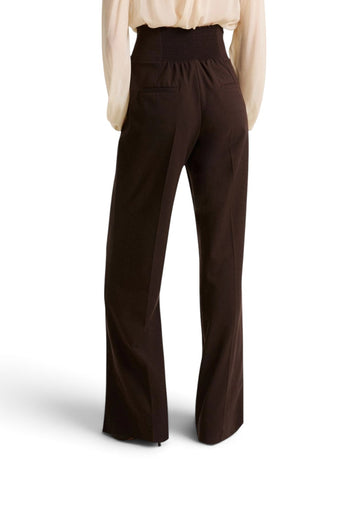Pantalone a vita alta Marella MLLMARANTA in misto viscosa con cinturini in vita - 3