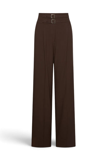 Pantalone a vita alta Marella MLLMARANTA in misto viscosa con cinturini in vita - 4