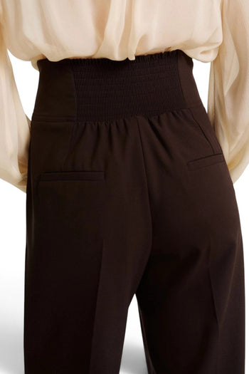 Pantalone a vita alta Marella MLLMARANTA in misto viscosa con cinturini in vita - 6