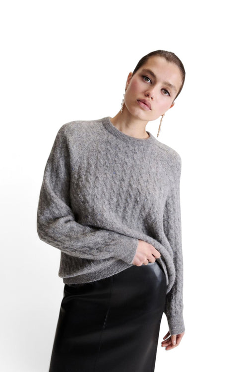 Maglia a girocollo Marella MLLORA in misto alpaca con trecce - 1