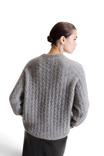 Maglia a girocollo Marella MLLORA in misto alpaca con trecce - 3