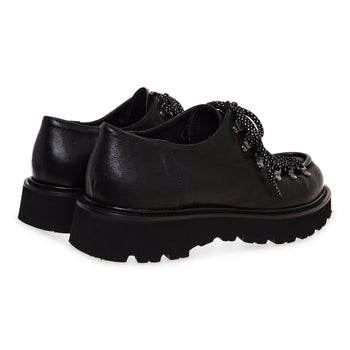 Allacciata norvegese Pawelk's in pelle con suola in gomma e ganci trecking - 3