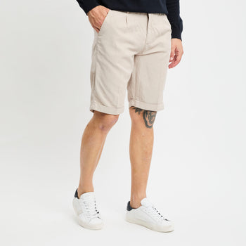 Pantalone corto Myths in lyocell misto lino washed - 7