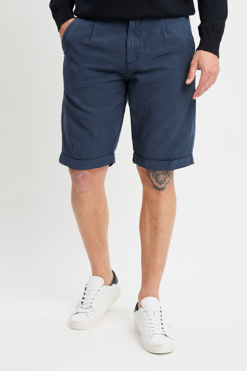 Pantalone corto Myths in lyocell misto lino washed