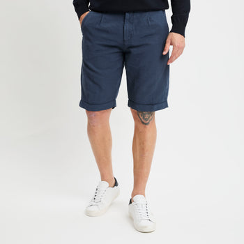 Pantalone corto Myths in lyocell misto lino washed - 7