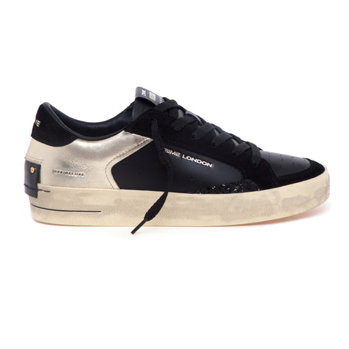 Sneaker Crime London Sk8 Deluxe in pelle  NERO