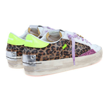Sneaker Crime London SK8 Deluxe in pelle e tessuto maculato - 3