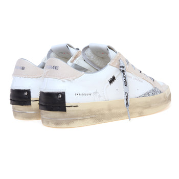 Sneaker Crime London SK8 Deluxe in pelle e canvas con dettagli in glitter - 3