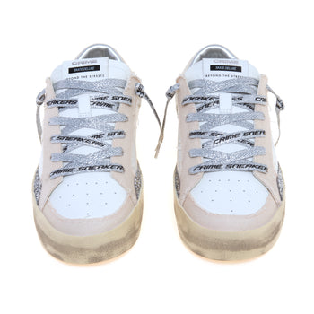 Sneaker Crime London SK8 Deluxe in pelle e canvas con dettagli in glitter - 5