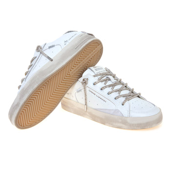 Sneaker Crime London SK8 Deluxe in pelle con talloncino in glitter e lacci strass - 4