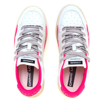 Sneaker Crime London Chelasea in pelle e glitter fuxia - 5