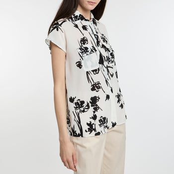 Camicia Marella in crèpe di seta con stampa floreale - 7