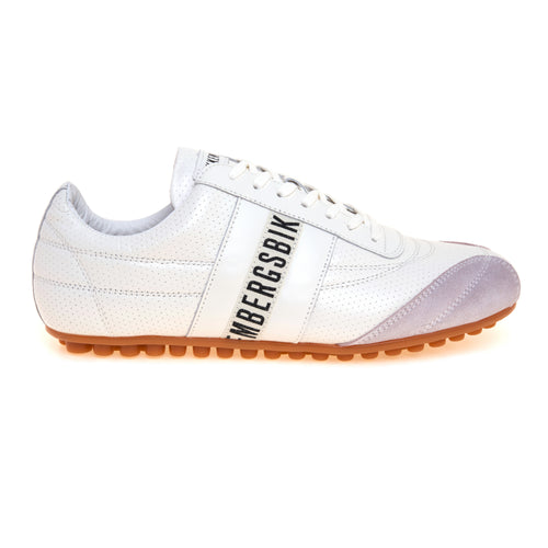 Sneaker Bikkembergs soccer in pelle microforata con fascia tono su tono