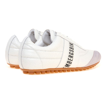 Sneaker Bikkembergs soccer in pelle microforata con fascia tono su tono - 3