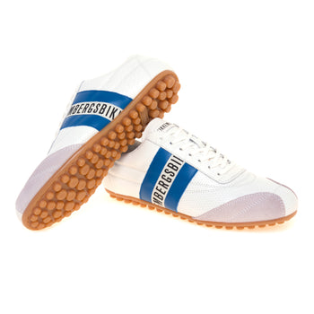 Sneaker Bikkembergs soccer in pelle microforata con fascia laterale navy - 4