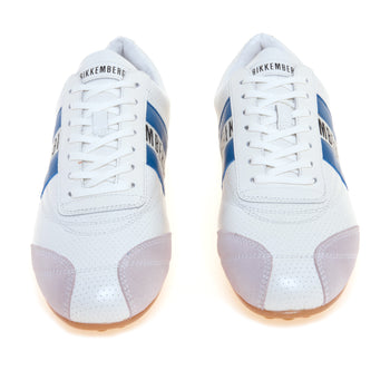 Sneaker Bikkembergs soccer in pelle microforata con fascia laterale navy - 5