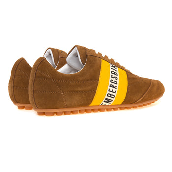 Sneaker Bikkembergs soccer in camoscio con fascia laterale in pelle gialla - 3