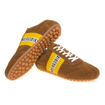 Sneaker Bikkembergs soccer in camoscio con fascia laterale in pelle gialla - 4