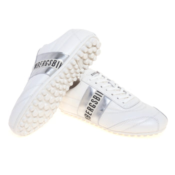 Sneaker Bikkembergs soccer in pelle microforata con banda laterale in pelle argentata - 4