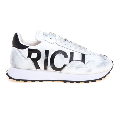 Sneaker John Richmond in pelle con maxi logo laterale a contrasto