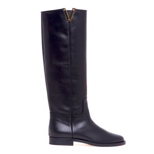 Stivale cavallerizza in pelle Via Roma 15 con "V" gold