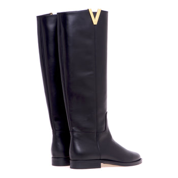 Stivale cavallerizza in pelle Via Roma 15 con "V" gold - 3