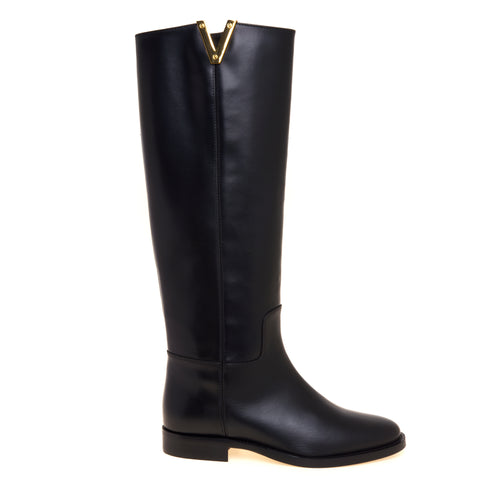 Stivale cavallerizza in pelle Via Roma 15 con "V" gold - 1