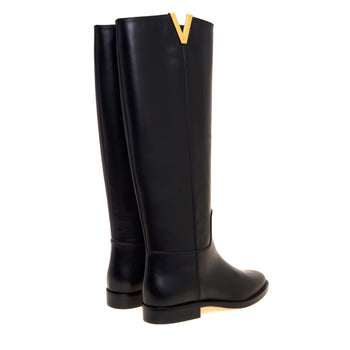 Stivale cavallerizza in pelle Via Roma 15 con "V" gold - 3