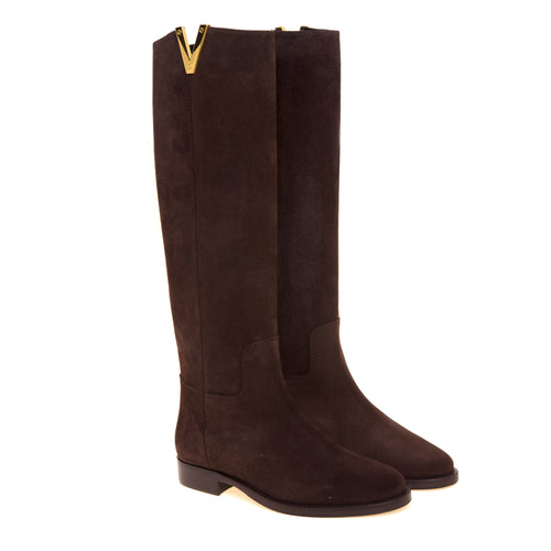 Stivale cavallerizza in pelle Via Roma 15 con "V" gold - 2