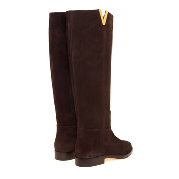 Stivale cavallerizza in pelle Via Roma 15 con "V" gold - 3