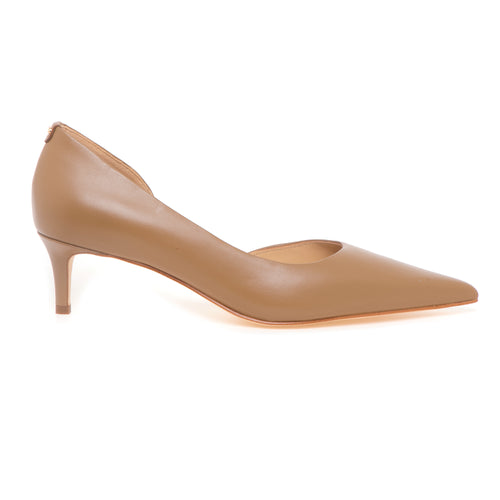 Decolletè Michael Kors "Elyse Kitten Pump" in pelle con scollo aperto e tacco 45 mm