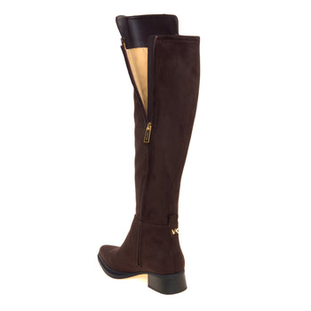 Stivale in eco-suede Michael Kors Lex Boot con tacco 40 mm e gambale stretch - 4
