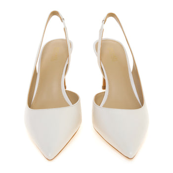 Sling back Michael Kors "Alina Flex" in pelle con tacco 75 mm  BURRO - 5