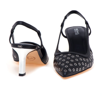 Sling-back Michael Kors "Alora Mid" in pelle con occhielli in metallo e tacco 70 mm - 4