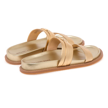 Ciabatta doppia fascia Michael Kors "Mandy" in pelle laminata - 3