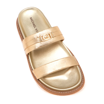 Ciabatta doppia fascia Michael Kors "Mandy" in pelle laminata - 4