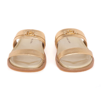 Ciabatta doppia fascia Michael Kors "Mandy" in pelle laminata - 5