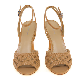 Sandalo Michael Kors Rosie High in ecopelle intrecciata con tacco 100 mm - 5