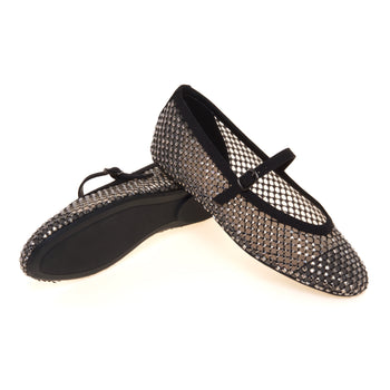 Ballerina retinata con strass e cinturino - 4